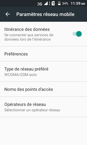 Activer ou désactiver Itinérance des données