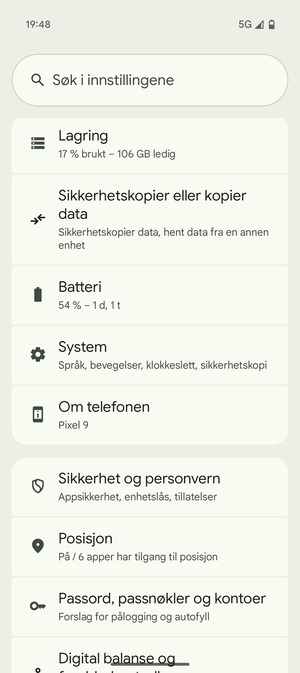Bla til og velg System