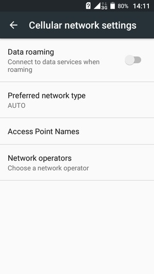 To change network if network problems occur, select Network operators