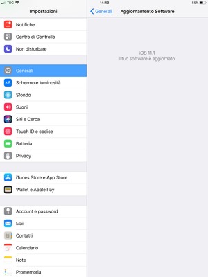 Se il tuo iPad è aggiornato, vedrai la schermata seguente