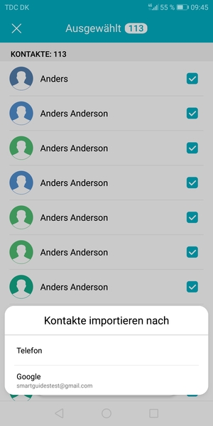 Wählen Sie Ihr Google Konto