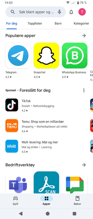 Velg søkefelt