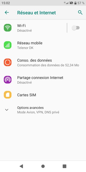 Sélectionnez Réseau mobile