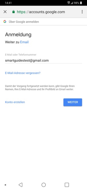 Wählen Sie WEITER