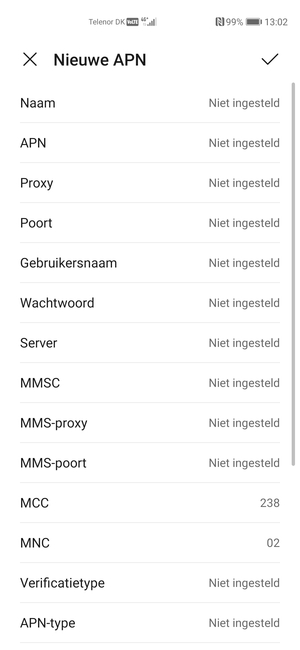 Voer mms-gegevens in