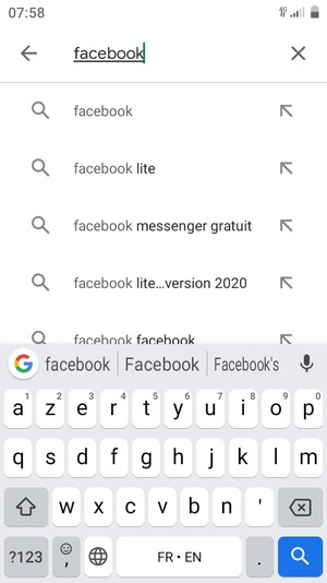 Saisissez le nom de l'appli et sélectionnez Rechercher