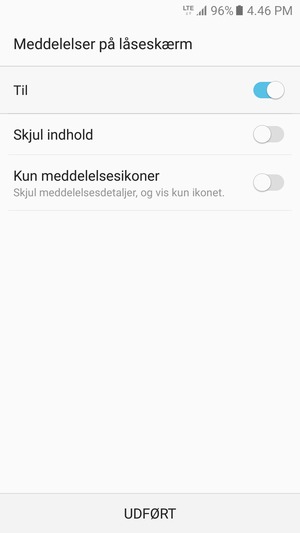 Vælg din foretrukne mulighed og vælg UDFØRT