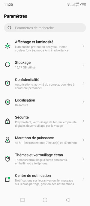 Faites défiler et sélectionnez Sécurité