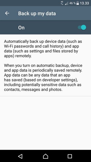 Select the Back button