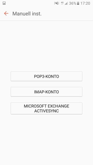 Välj MICROSOFT EXCHANGE ACTIVESYNC