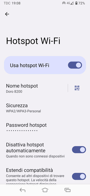 Il telefono è ora pronto per essere usato come modem