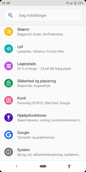 Scroll til og vælg System