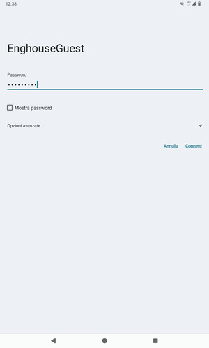 Inserisci la password del Wi-Fi e seleziona Connetti