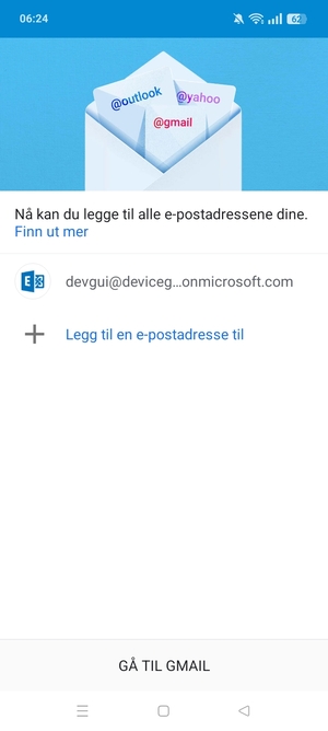 Velg GÅ TIL GMAIL