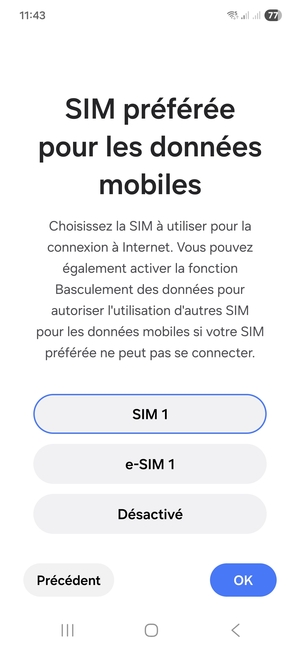 Sélectionnez votre option préférée et sélectionnez OK