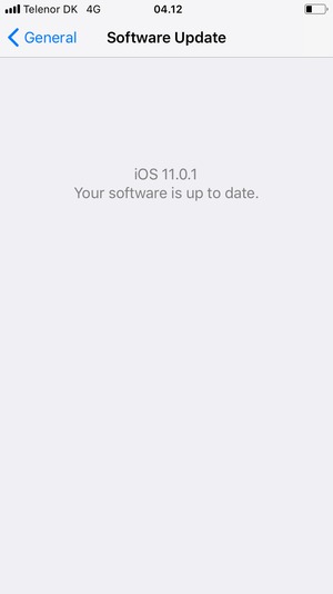 If your iPhone is up to date, you will see the following screen.