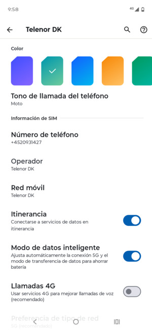 Activar o desactivar Itinerancia