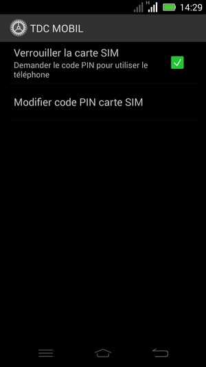 Sélectionnez Modifier code PIN carte SIM