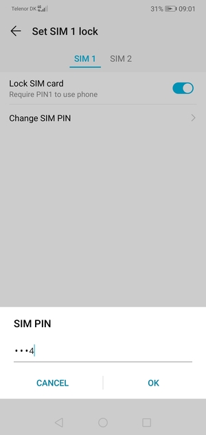 Enter your Old SIM PIN and select OK
