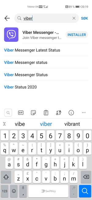Skriv inn applikasjonsnavnet og velg Søk