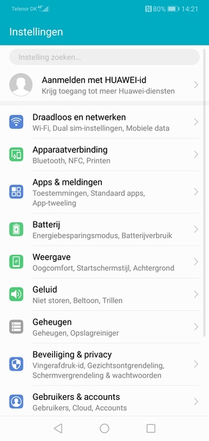 Selecteer Batterij