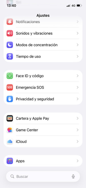 Desplácese y seleccione Apps