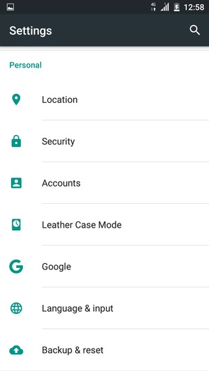 Scroll to and select Accounts
