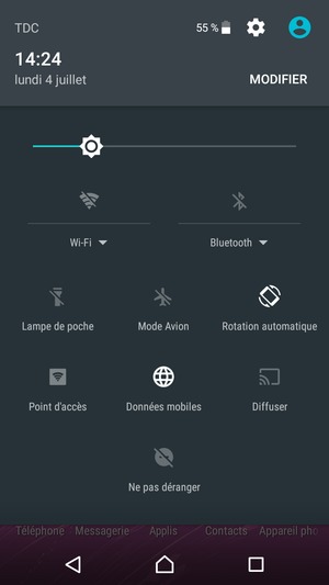 Sélectionnez le bouton Réglages