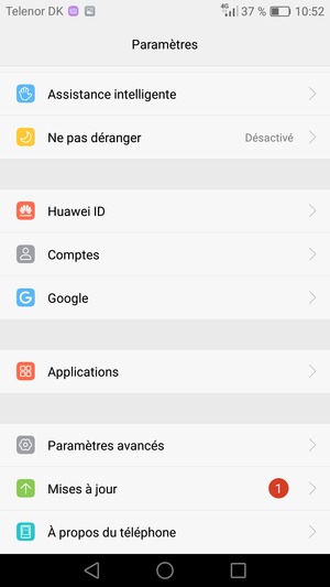 Faites défiler et sélectionnez Mises à jour