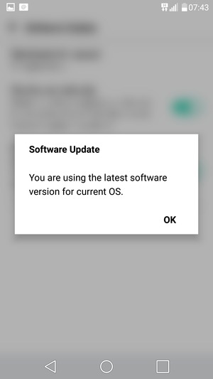 If your phone is up to date, select OK