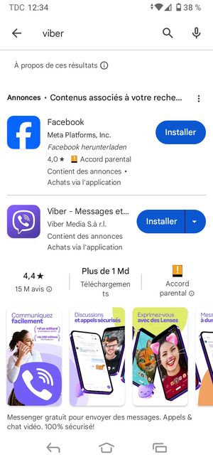 Sélectionnez l'appli