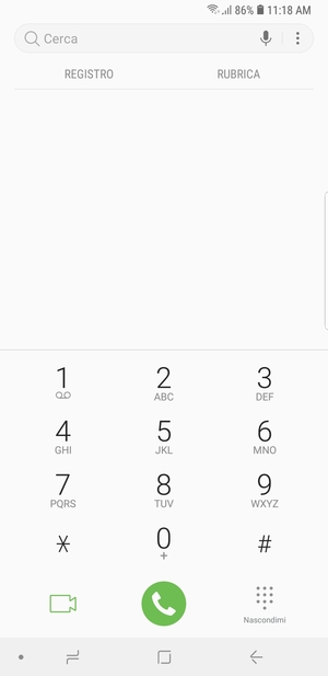 Premi e tieni premuto il numero 1