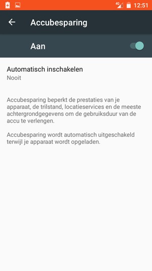 Schakel Accubesparing in