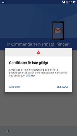 Välj TILLBAKA
