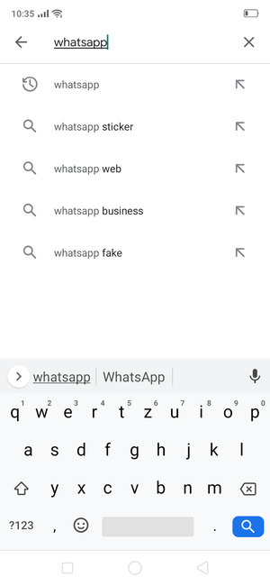 Geben Sie den Namen der App ein und wählen Sie Suchen