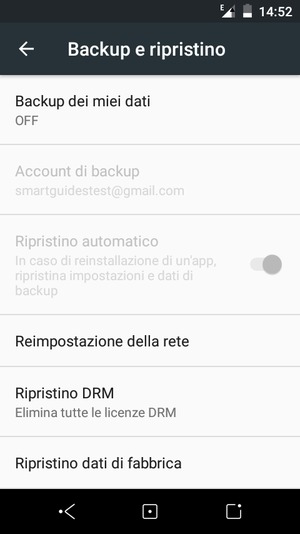 Seleziona Backup dei miei dati