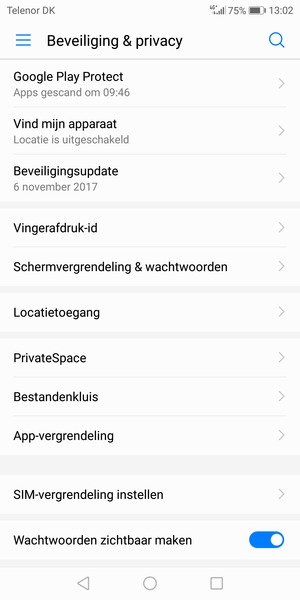 Selecteer SIM-vergrendeling instellen