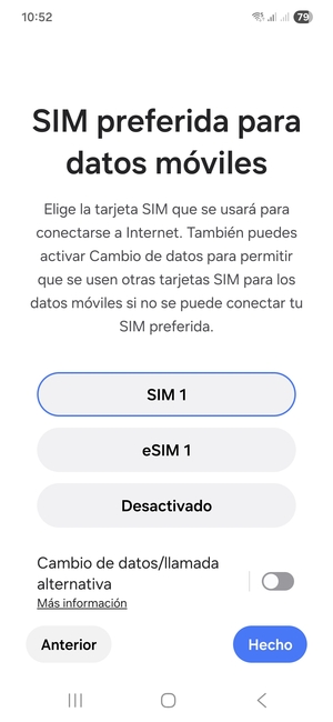Seleccione la opción deseada y seleccione Hecho