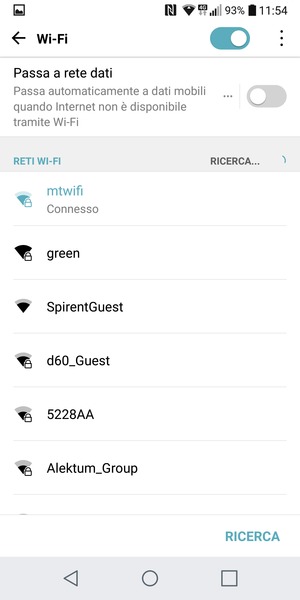 Ora sei connesso alla rete Wi-Fi