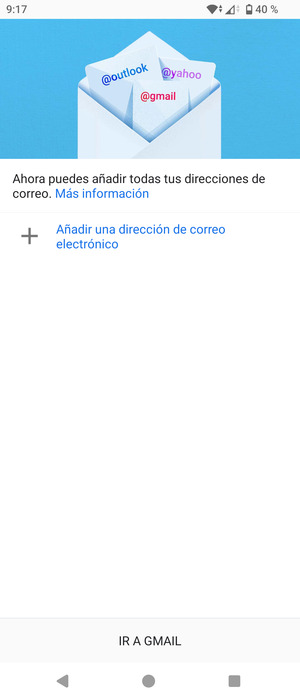 Seleccione Añadir una dirección de correo electrónico