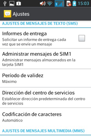 Desplácese y seleccione Direción del centro de servicios