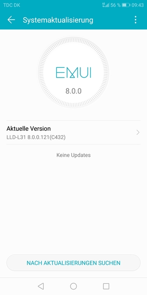 Falls Ihr Handy aktualisiert ist, wird Ihnen der folgende Bildschirm angezeigt