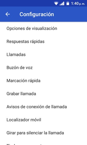 Seleccione Buzón de voz