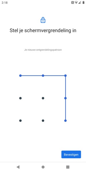 Teken het ontgrendelingspatroon nogmaals en selecteer Bevestigen