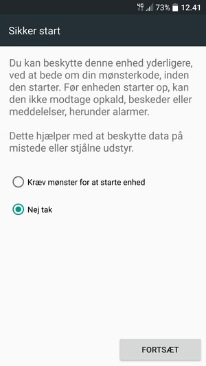 Vælg din foretrukne mulighed og vælg FORTSÆT