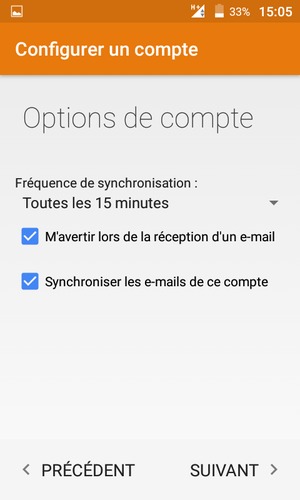 Sélectionnez SUIVANT