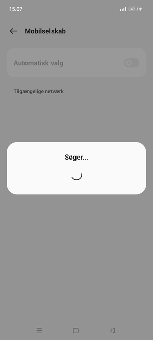 Afvent at søgningen er afsluttet