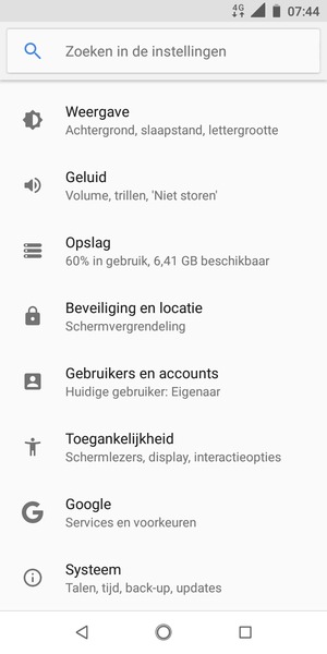 Scroll naar en selecteer Systeem