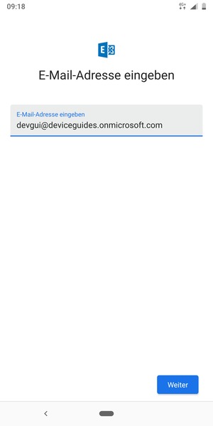 Geben Sie Ihre E-Mail-Adresse ein und wählen Sie Weiter