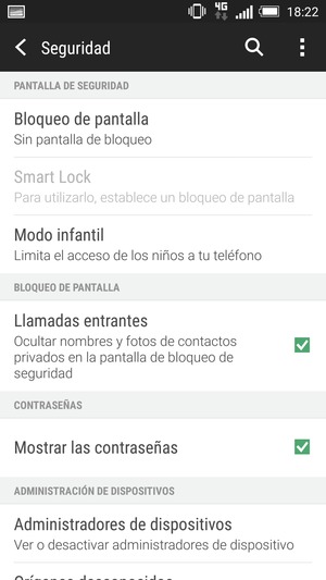 Seleccione Bloqueo de pantalla